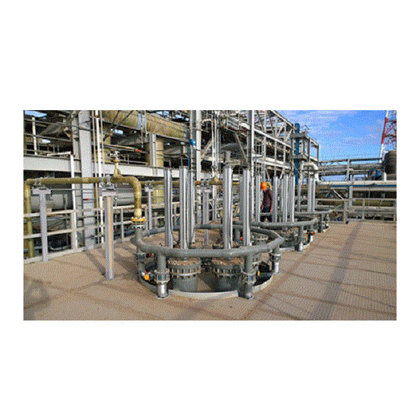 Filtration system on a rooftop, many pipes